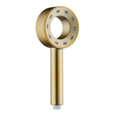 China Without diverter China manufacturer produce hot selling single function ABS plastic gold brushed hand shower with recess for sale