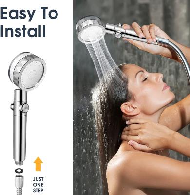 China 2021 Hot Selling High Quality Gold Turbo Fan 360 Rotation Hand Grip Glowing Filtered Shower Head Without Turnout 2021 for sale