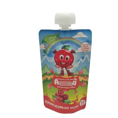 China 150ml 200ml Recyclable Fruit Juice Aluminum Foil Stand Up Baby Spout Pouch Custom Liquid Packs Bag With Spout for sale