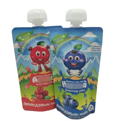 China Recyclable Kids Food Grade Aluminum Foil Bag Liquid Plastic Drinks Juice Pouch With Spout for sale