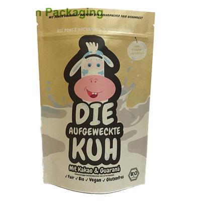 China Custom Eco-Friendly Recyclable Food Kraft Paper Bag Resealable Ziplock Holder Up Pouches Packaging for sale