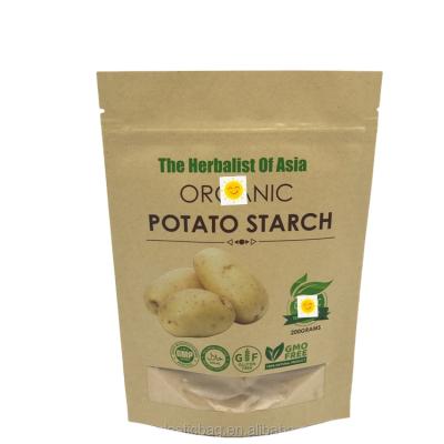 China Recyclable Holder With Clear Food Storage Pochu Lock Zipper Paper Packing Window Dried Fruit Mango Packaging Bags for sale