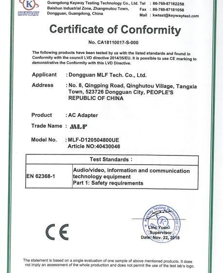 CE - Dongguan MLF Tech Co., Ltd.