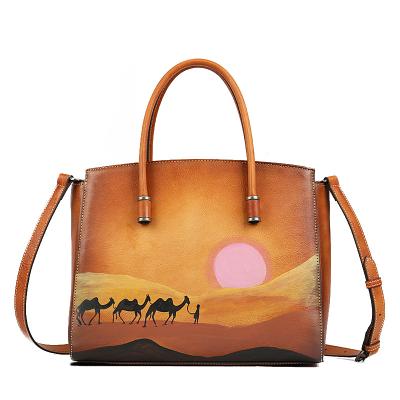 China The Other Ready to Ship Women Tote Bag Luxury Handbags Designer Hand Painted Leather Clip Quality Handbags for sale