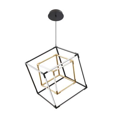 China Living Room Matt Black Aluminum and Acrylic and Metal Material China LED Light Led Pendant Lamp Ring for sale