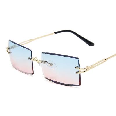 China Fashion Sunglasses EUGENIA Square Small Lens Metal Retro Vintage Women Frameless Sunglasses for sale