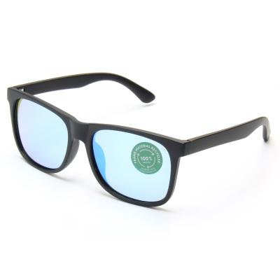 China Fashion Sunglasses 2021 EUGENIA Square Frames Blue Lens 100% RPCTG Fashion Recycled Sunglasses for sale