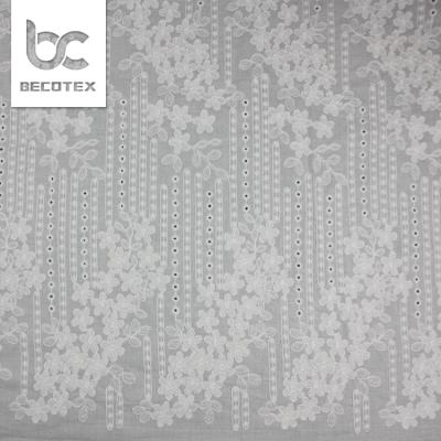 China Viable Wholesale Soft White Cotton Embroidered Swiss Eyelet Fabric for sale