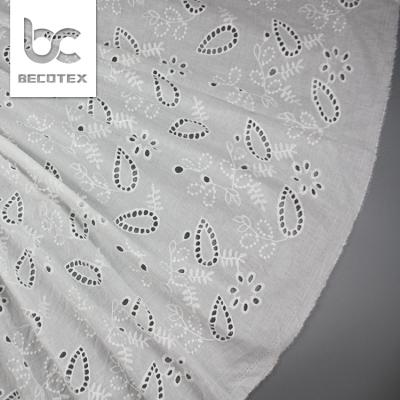 China Viable Fashion Single Eyelet Embroidery Floral Cotton Fabric For Baby Dressing for sale