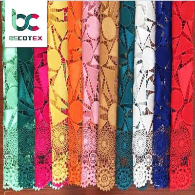 China Viable Good Quality African Nigerian Georges Guipure Lace Fabric African Embroidery Polyester Cord Embroidery Lace for sale