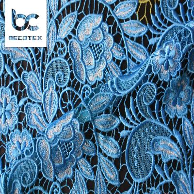 China African Two Tone Water Soluble Chemical Guipure Embroidery Lace Fabric for sale