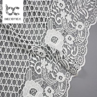 China Latest 2021 New Design African Swiss Guipure Cord Lace Fabric Water Soluble for sale