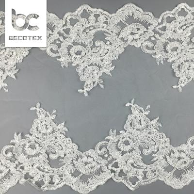 China 2021 Fashion Polyester Trimming Sustainable Lace Tied Lace Trimming For Bridal for sale