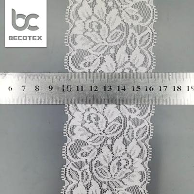 China 2021 New 6.5cm Viable Eyelet Nylon Lace Trim Decorative Fabric For Wedding Dress for sale