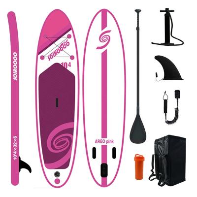 China Unisex In Stock SUP Inflatable Paddle Board All Around Rack Up Paddle Board Pink Surfboard For Woman for sale