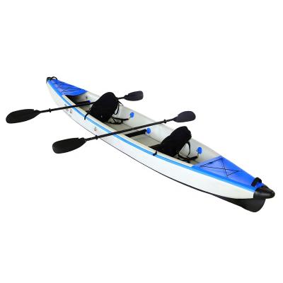 China Fishing Fun Leisure Kayak 2 Person Inflatable Boat Boards With Paddles And Kayak Pump Paddle Blow Up Ocean Kayak for sale