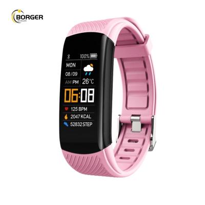 China IP67 Waterproof Fitness Wristband C5S Sports Fitness Tracker Blood Pressure Heart Rate Pedometer Smart Band Watch For Android IOS for sale