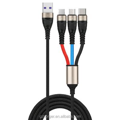 China Cheapest 5A Video Game Player Data Cable Fast Charging 3 in 1 Data Wire for sale