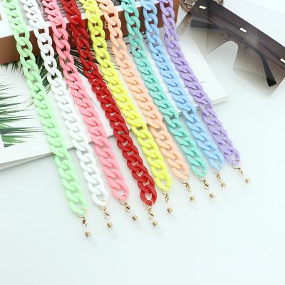 China Hot Selling Anti-REWIN List Colorful Plastic Acrylic Cuban Chain For Sunglasses Glasses Retainer Holder Strap for sale