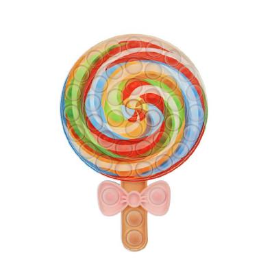 China Creative REWIN Fashion Decompression Bubble Toy Big Size Rainbow Candy Lollipop Shape Shaky Person Toys For Christmas Gifts for sale