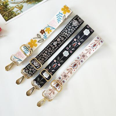 China Bag Accessories REWIN 3.8cm Wide Vintage Floral Adjustable Cross - Body Bag Straps Purse Replacement Strap For Girls for sale