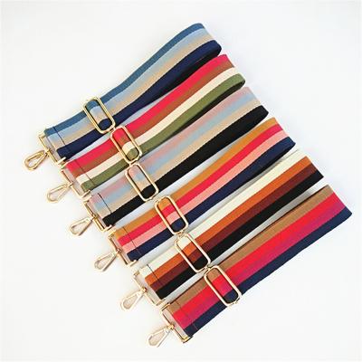 China Bag Accessories REWIN Vintage 5cm Wide Stripe Cross - Body Tote Bag Strap Cotton Canvas Handbag Purse Guitar Ties Replacement for sale