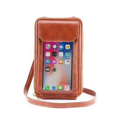 China REWIN Fashionable Multifunctional Women's PU Leather Mobile Phone Messenger Bags New Touch Screen Purse Phone Bag for sale