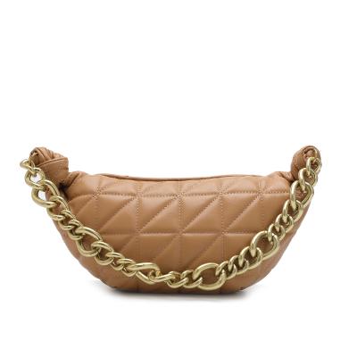 China REWIN Fashion Classic Color Gold Chunky Chain Purse Handbag Leather Thick Cloud Dumpling Shoulder Bag For Ladies for sale