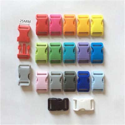 China Bag Accessories REWIN Wholesale Multi Color 25mm Plastic Side Version Buckles Rectangle Quick Release Belt Buckle For Bag Accessories for sale