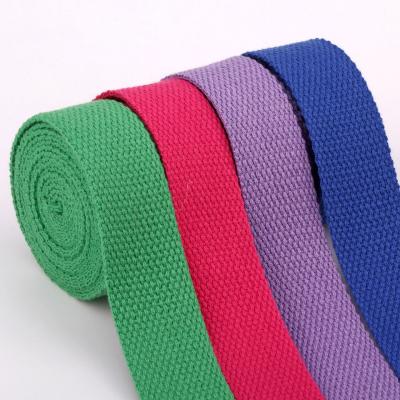 China REWIN 127 Solid Color Jacquard Cotton Polyester Webbing Heavy Duty Heavy Duty Woven 1.4mm Thick Roll 1.4mm For Bag Strap Dog Collar for sale