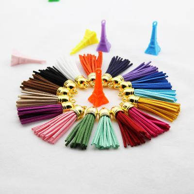 China Wholesale Style 58mm Long Tassel Korean Multi PU Leather Mobile Phone REWIN Color Key Chain For Handbag Part Accessories for sale