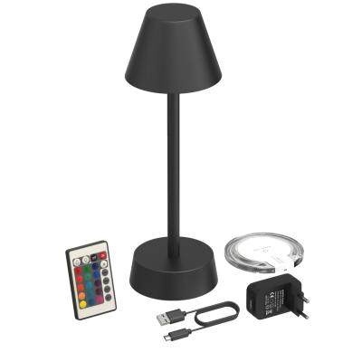 China Modern Portable Cordless Table Light Rechargeable LED Desk Lamp Set with Inductive Charging Base for sale