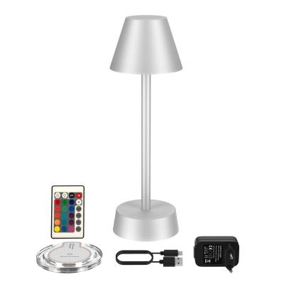 China Modern Portable Cordless Table Light Rechargeable LED Desk Lamp Set with Inductive Charging Base for sale