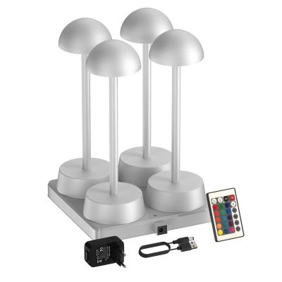 China Modern Wireless Table Light Rechargeable LED Desk Lamp Set with Remote Controller and Inductive Charging Base 4 Packs for sale