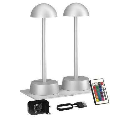 China Modern Wireless Table Light Rechargeable LED Desk Lamp Set with Remote Controller and Inductive Charging Base 2 Packs for sale