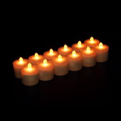 China Waterproof 12pcs LED Candle Lights Set Flameless Tealight with Inductive Charging Base for sale