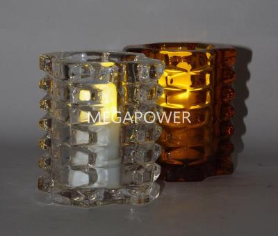 China Modern Tabletop Crystal Glass Tealight Candle Holder for Restaurant and Hotel for sale