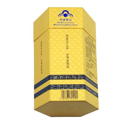 China Handmade Custom Luxury Yellow Honey/Candy Food Packaging Box Fo Gift Boxes Hexagon/Honeycomb Flip Flops Wholesale for sale