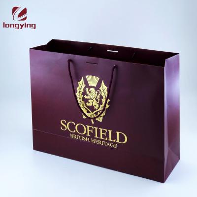 China Fashion Recyclable Custom Luxury Paper Bags With Your Own Logo Bottom Emboss For Mens Trousers And Slacks Coat Shirt Clothing Paper Bag for sale