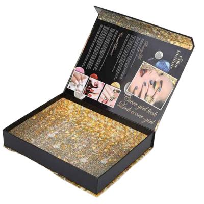 China Handmade luxury custom polish folding cartons flat nail magnet box /nail magnet paper packing box for sale