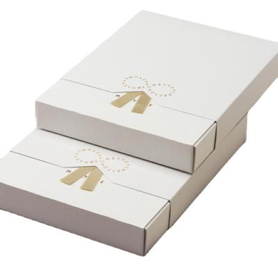 China Recyclable Luxury Custom Drawer White Cardboard Boxes With Bowknot Ribbon For Women Underwear Scarf Textile Women Apparel Packaging Box for sale