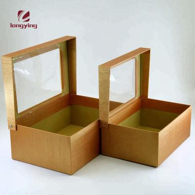 China Handmade Luxury Custom PVC Window Flip Flip Top Box Gift Shoe Box Packaging for sale