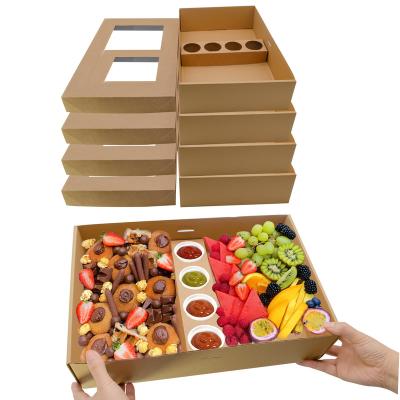 China Disposable 5 Compartment Cardboard Paper Box Food Packaging Take Away Food Container for sale