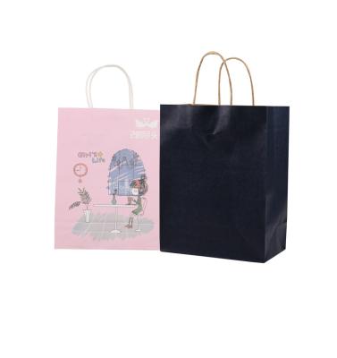 China Recyclable Quickly Print Custom Logo Various Sizes Blank Kraft Paper Bags Gift Packaging Tote Bags for sale