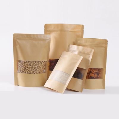 China Recycled Materials Zip Lock Paper Bag Food Grade Kraft Paper Bags Customized Bag Packaging for sale