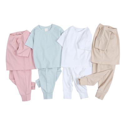 China Breathable Kids Boys Girls Clothing Sets Summer Shorts Long Sleeve Sleepwear Cotton Kids Clothes Set for sale