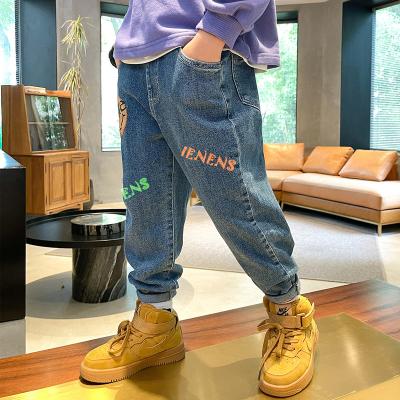 China New Design Kids Elastic Jeans Boys Jeans Pants Childrens Breathable Best Size Clothing Price for sale