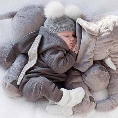 China Cute Newborn Baby Clothes With Hooded Central Institute Of Statistics Zipper One-piece Large Rabbit Ears Amazon Hot Selling Foreign Trade Wish for sale