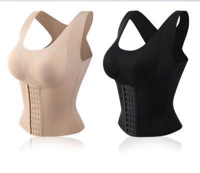 China Women's Breathable Shapewear 3-in-1 Buttoned Waist Buttoned Bra Shapewear Jumpsuit Waist Trainer Body Shaper for sale