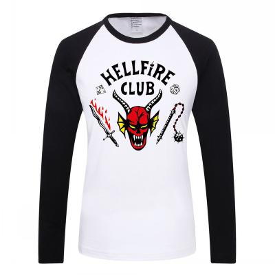 China Anti-wrinkle Hellfire Club Hawkins TV 80s Nostalgia D&D Retro Camisas Polyester Men's T-shirt High Quality T-shirt for sale